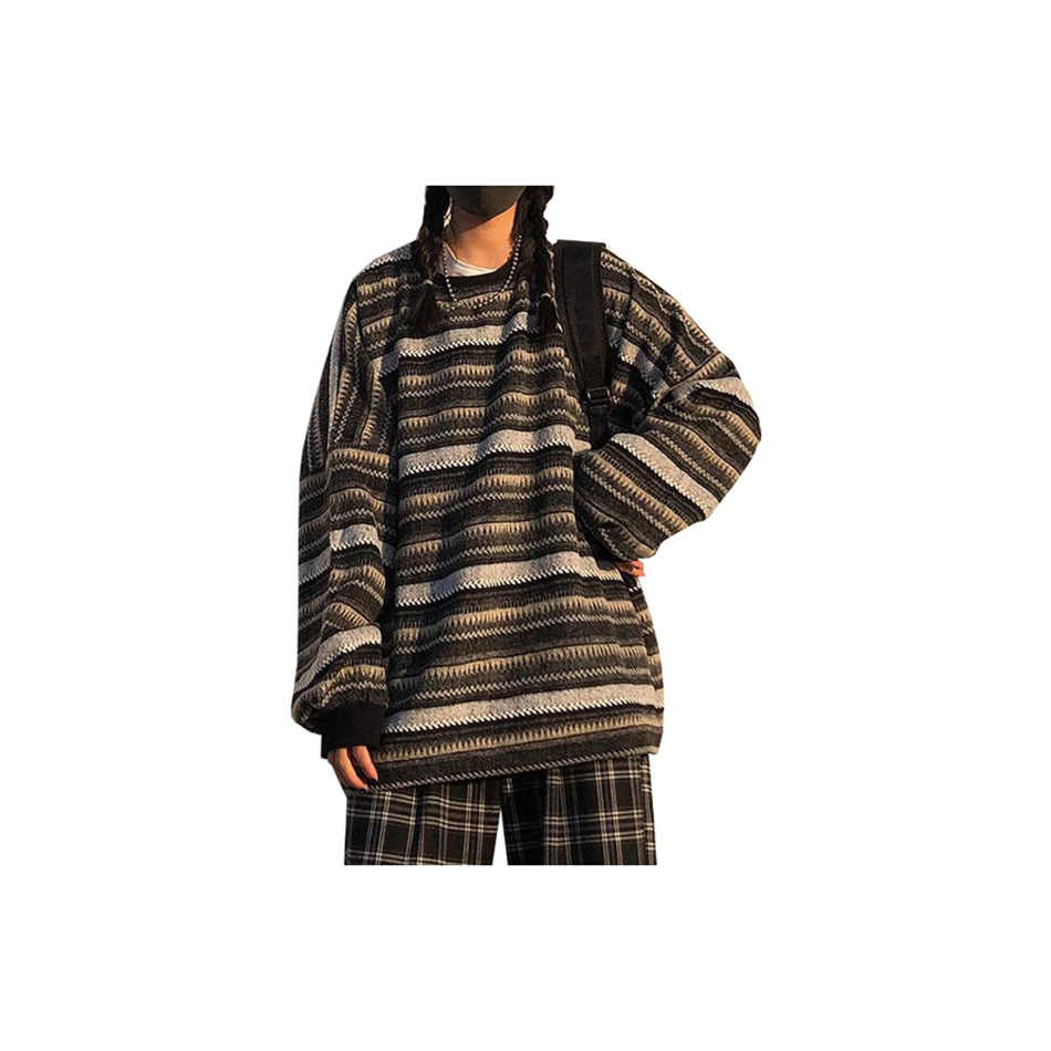 Women Striped Sweatshirt Pullover Oversize