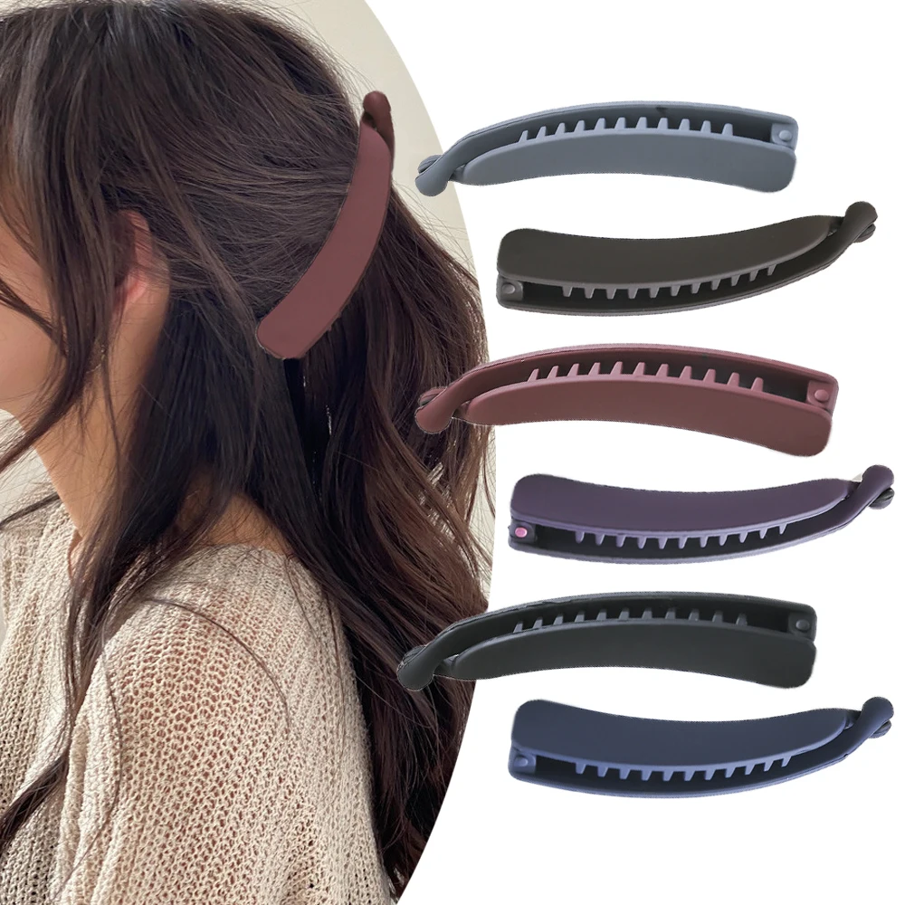Gifts Hair Accessories Solid Color Women Banana Clip Ponytail Holder Hair Claws Hair Clips
