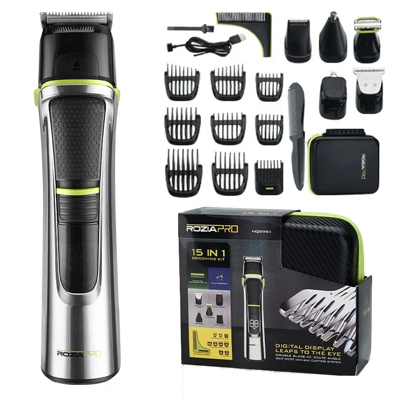 HQ5951 Grooming Kit Hair Clipper Professional Beard Shaver for Men All in One Nose Ear Hair Trimmer Set with Travel Carry Bag