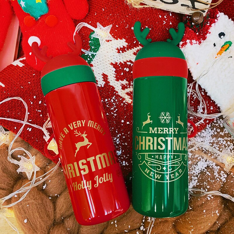 Christmas Cartoon Portable Vacuum Children Flasks 300ml