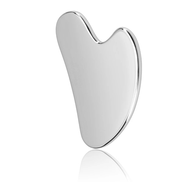 Gua Sha Board - Stainless Steel Muscle Massage Tissue Therapy Scraping Plate in a Heart Shape
