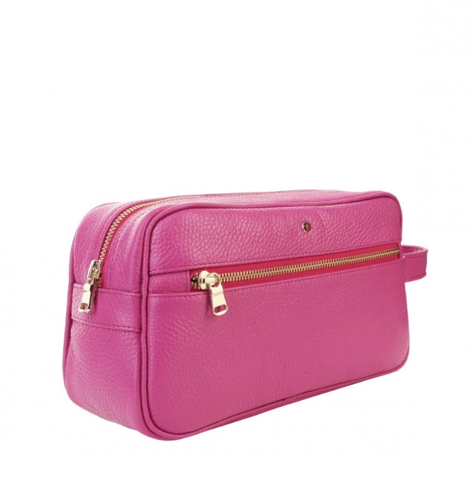 Women's leather toiletry bag FLOTER FUCHSIA