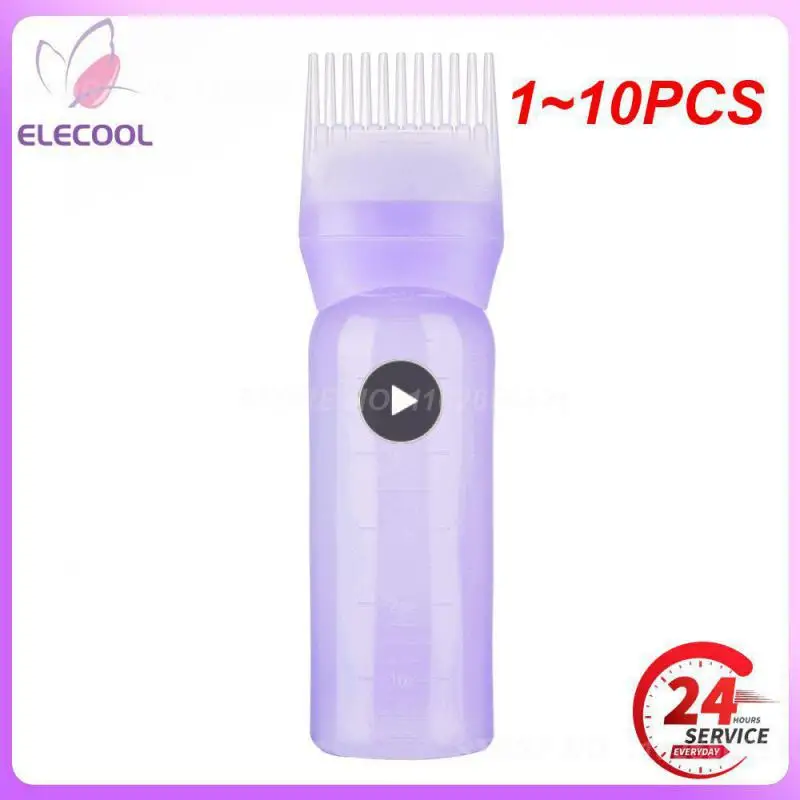 1~10PCS 120ml Hair Dye Refillable Bottle Applicator Comb Multicolor Plastic Dispensing Salon Oil Hair Coloring Hairdressing