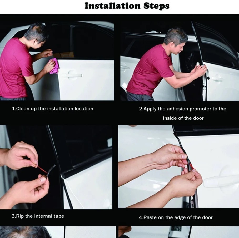 Description Picture 4 of item5M Car Styling Auto Door Edge Guard: Scratch Strip Protector, Anti-Collision Rubber Sealing Trim Molding, Side Decorative Sticker