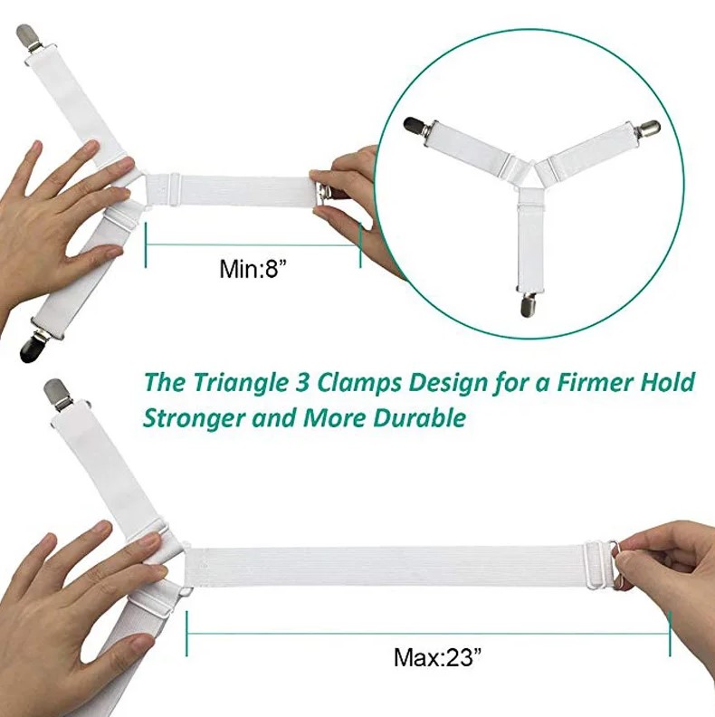 Description Picture 6 of item4Pcs/Set Elastic Bed Sheet Grippers: Fasteners for Bed Sheets, Mattress Covers, and Blankets