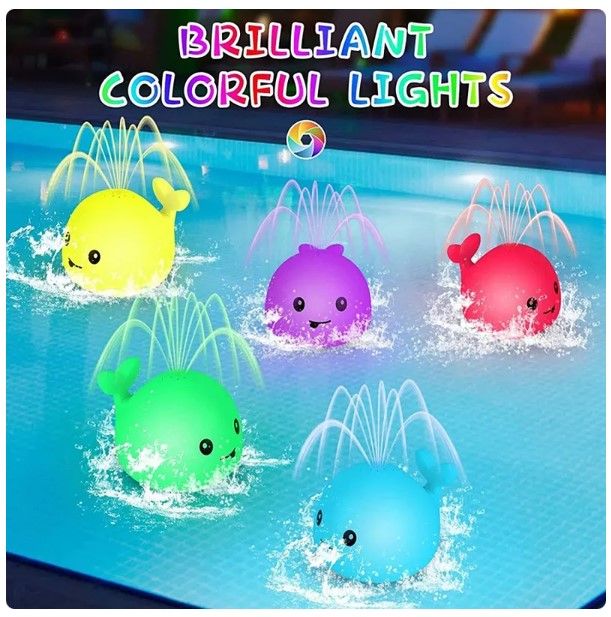 Baby Light-Up Bath Toys - Automatic Sprinkler, Bathtub and Pool Fun - Interactive Bathroom Shower Toys for Toddlers, Infants, and Kids