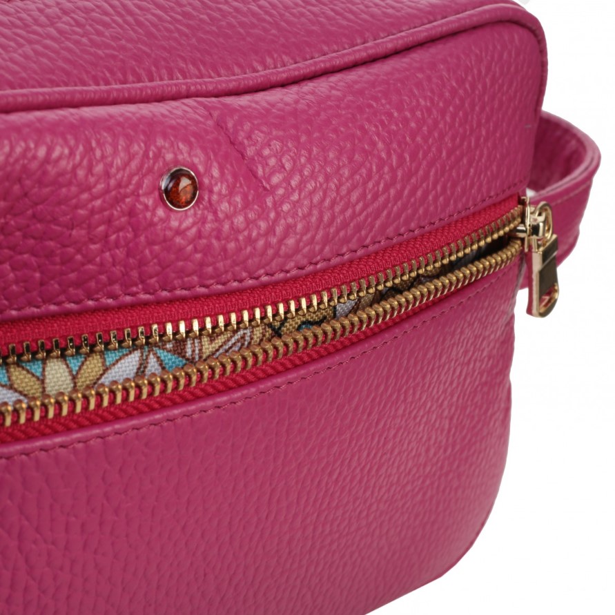 Women's leather toiletry bag FLOTER FUCHSIA