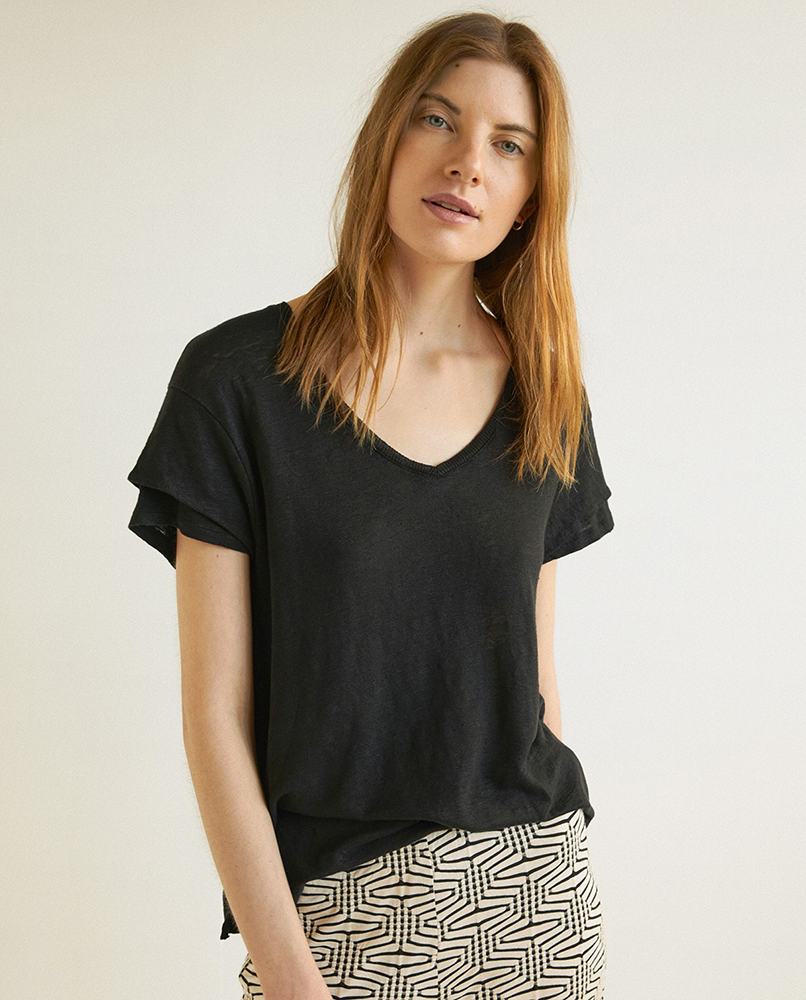 100% LINEN SHORT-SLEEVE T-SHIRT