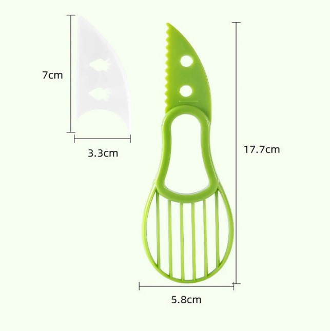 Description Picture 2 of item3-in-1 Slicer, Corer, and Butter Fruit Peeler - Convenient Pulp Separator with a Plastic Knife