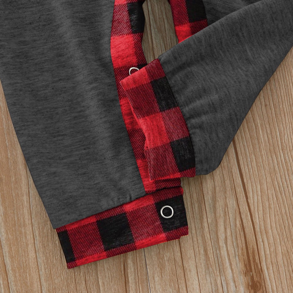 Christmas Family Matching Pajamas Rompers Body Long Sleeve For Baby With Deer Elk