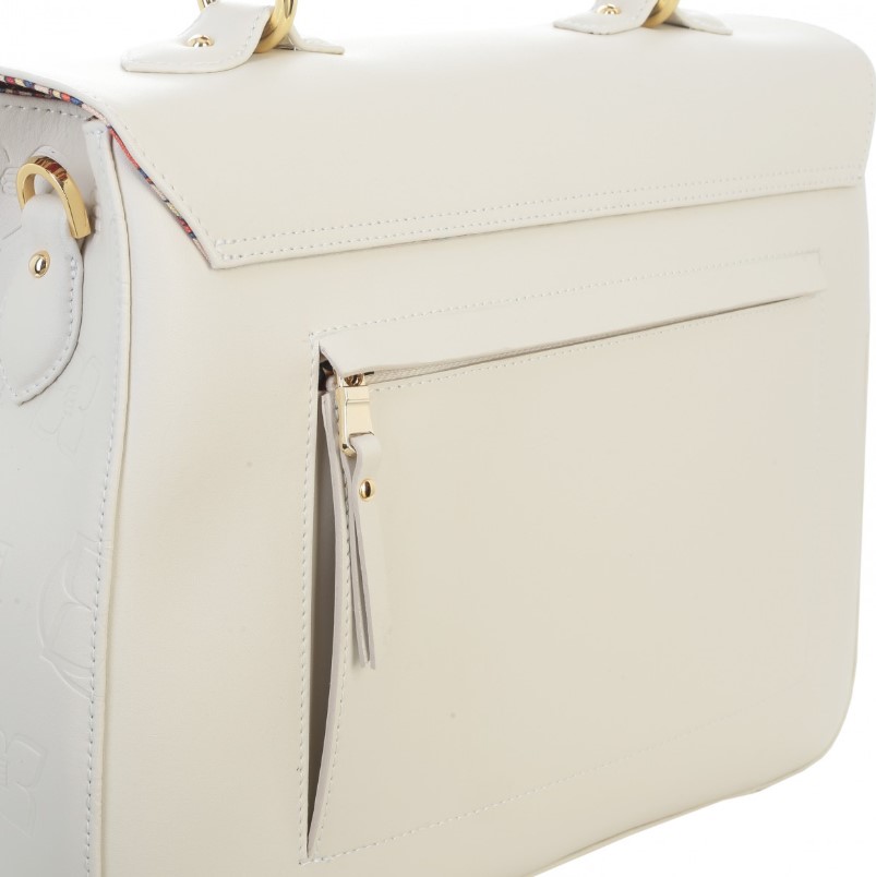 Leather handbag MERA NAPA ECRU