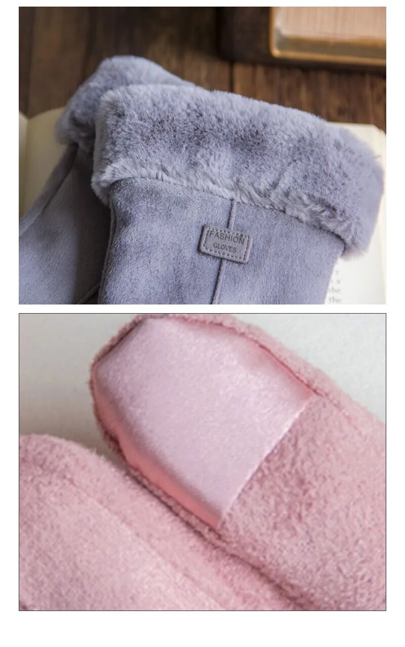 Description Picture 5 of itemCozy Furry Winter Gloves for Women - Stylish and Warm Full Finger Mittens