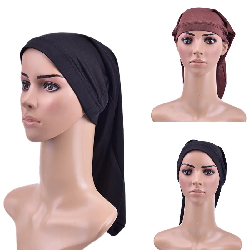 Unisex Sleep Cap Bonnet De Nuit Black Long Hair Sock Cap Sleep Hats Wrap Night Cap Hair Care Bonnet Nightcap for Women Men
