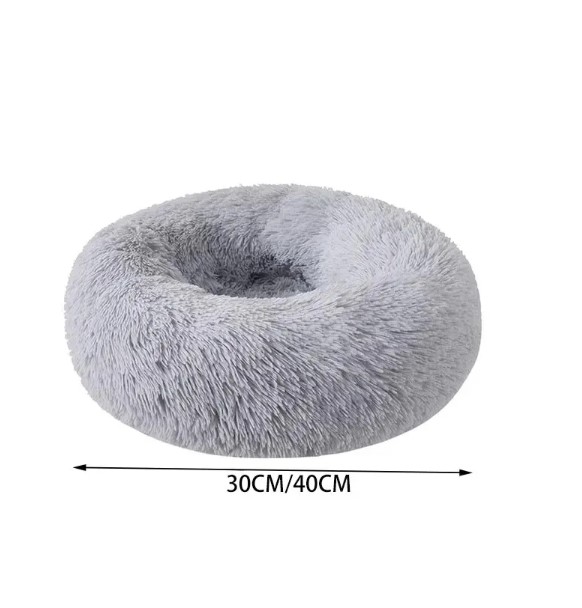 Round Soft Shaggy Cat Nest - Indoor Dog and Cat Bed with Removable Machine Washable Pillow Mat