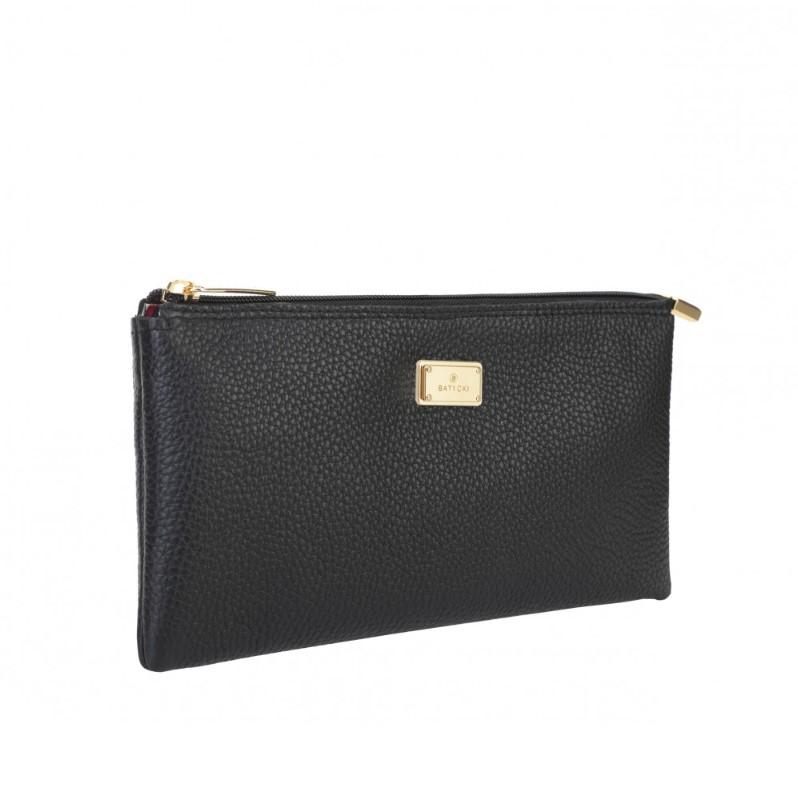 LEATHER COSMETIC BAG mousse black