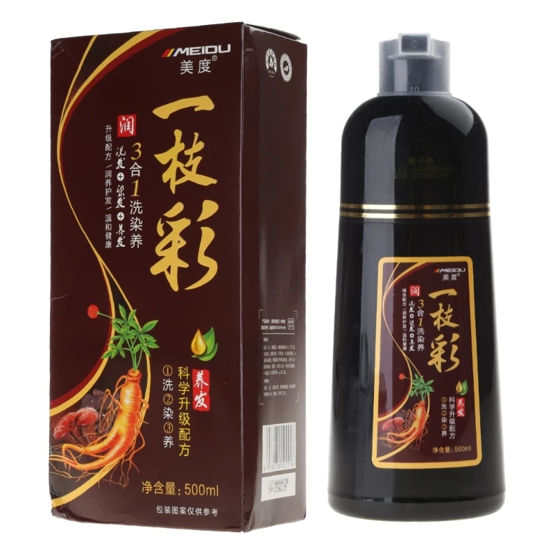 Blacken Hair Shampoo for White Hair Natural Herbal Supplement for Black Hair Color Plant Enriched Color Dye Dropship
