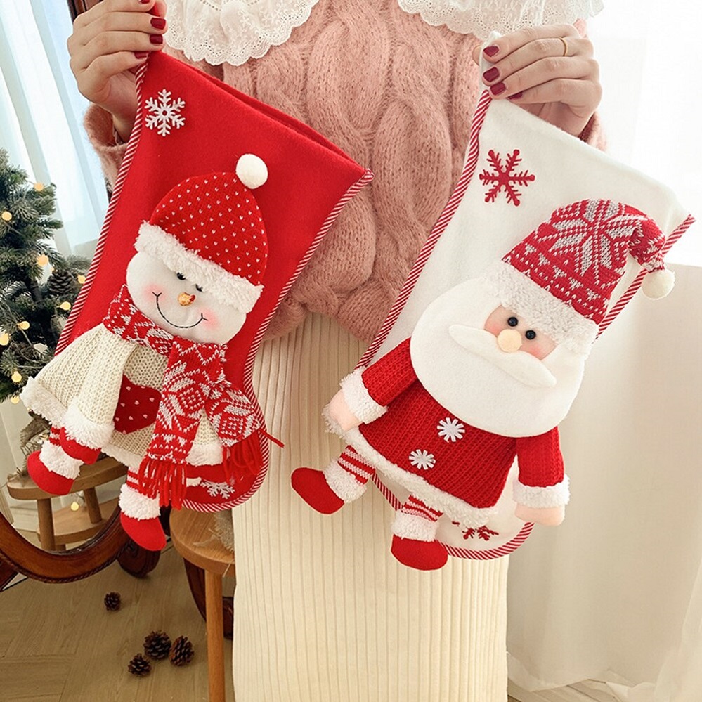Xmas Knitted Socks for Children's Gift Candy Bags 