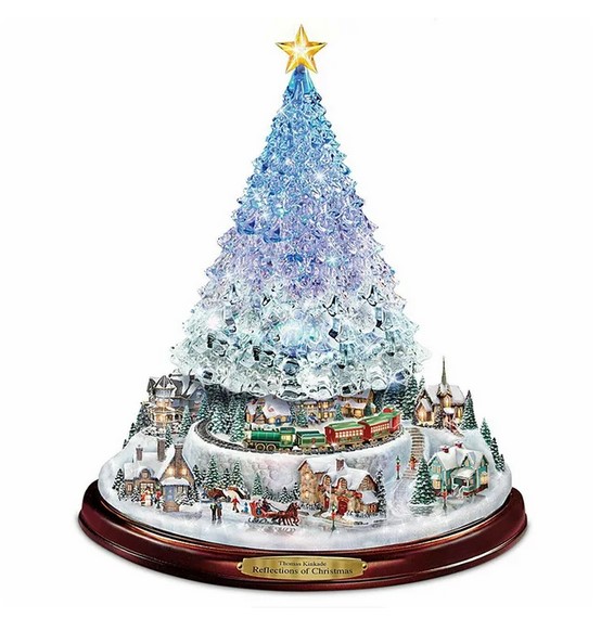 Crystal Christmas Tree and Wreath Glass Stickers - 20x30cm Holiday Home Shop Decorations