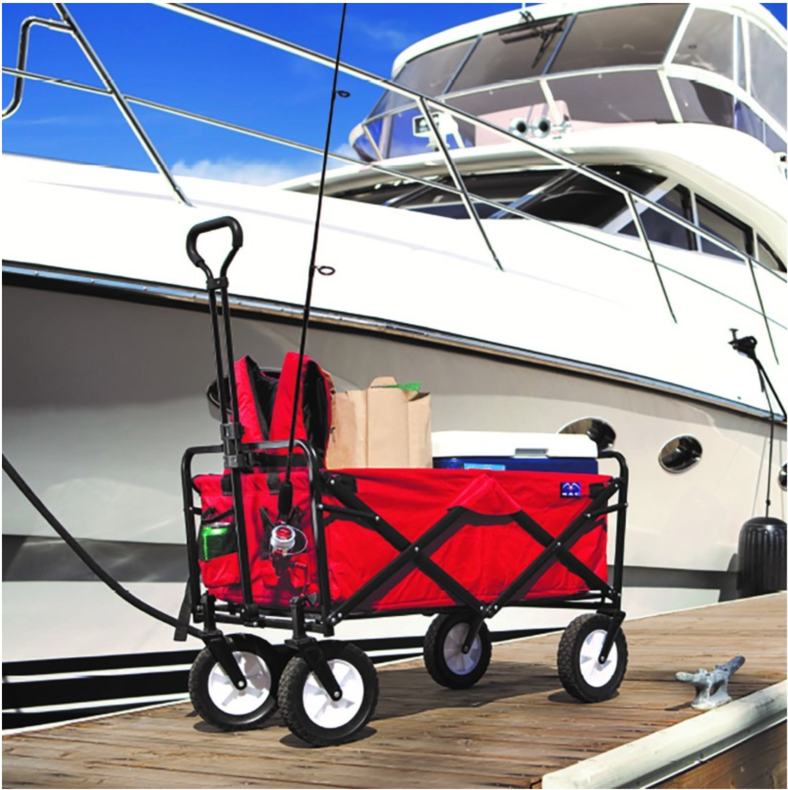 Description Picture 5 of itemCollapsible Wagon Cart Foldable Wagon Cart Removable Canopy Oxford Cloth