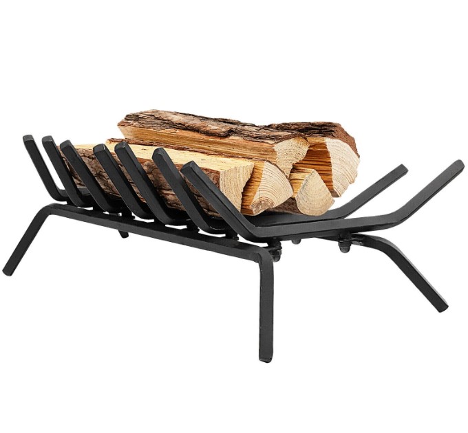 Goplus Costway 25 inch Fireplace Log Grate Heavy Duty Steel Firewood Burning Rack Holder