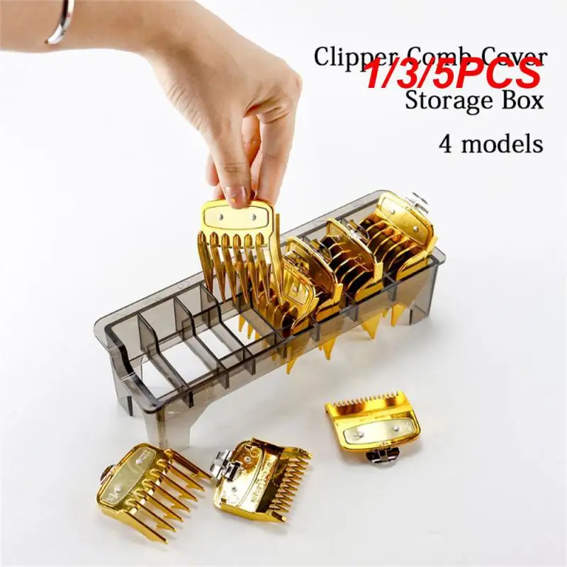1/3/5PCS Grid Guide Limit Comb Storage Box Electric Hair Clipper Rack Holder Organizer Case Barber Salon Hairdressing Tools