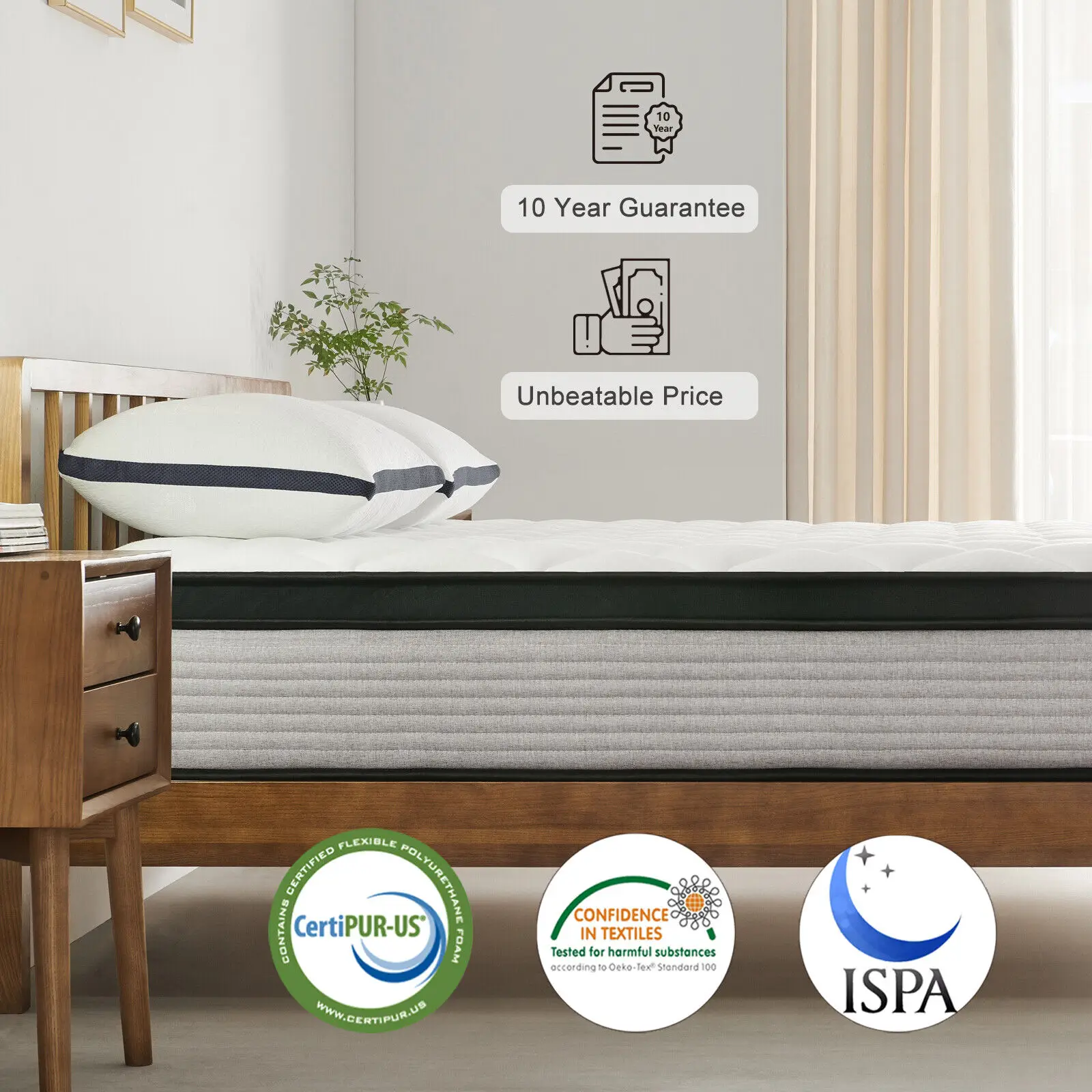 12 Inch Bed Mattress Full Size Gel Memory Foam and Innerspring Hybrid Mattress
