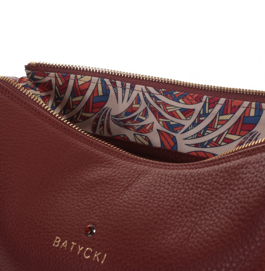 Women's leather bag SAMI floter brandy