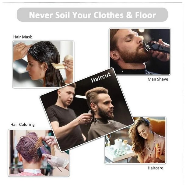 Haircut Cloak for Adults and Children, Foldable Dye Aprons and Hairdressing Cape