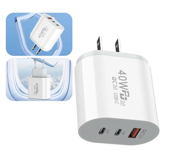 High-Speed Charging 40W USB C Charger, Compatible with iPhone 14, Iconic Brand, Samsung, MacBook, and More - EU and US Plug Options