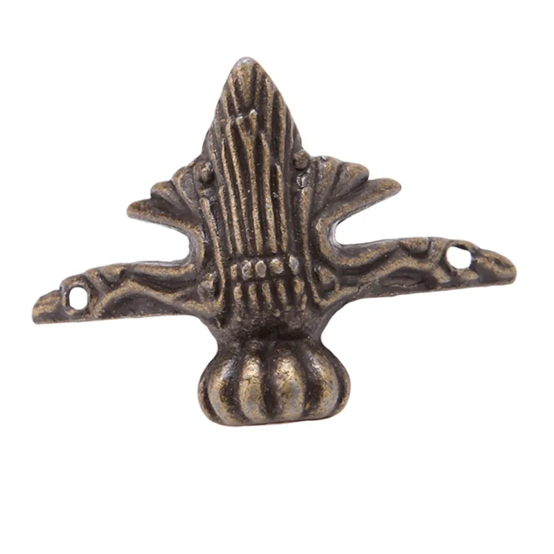 4pcs/set Antique Bronze Brass Jewelry Chest Wood Furniture Box Decorative Feet Leg Corner Protector Vintage Decoration QB878443