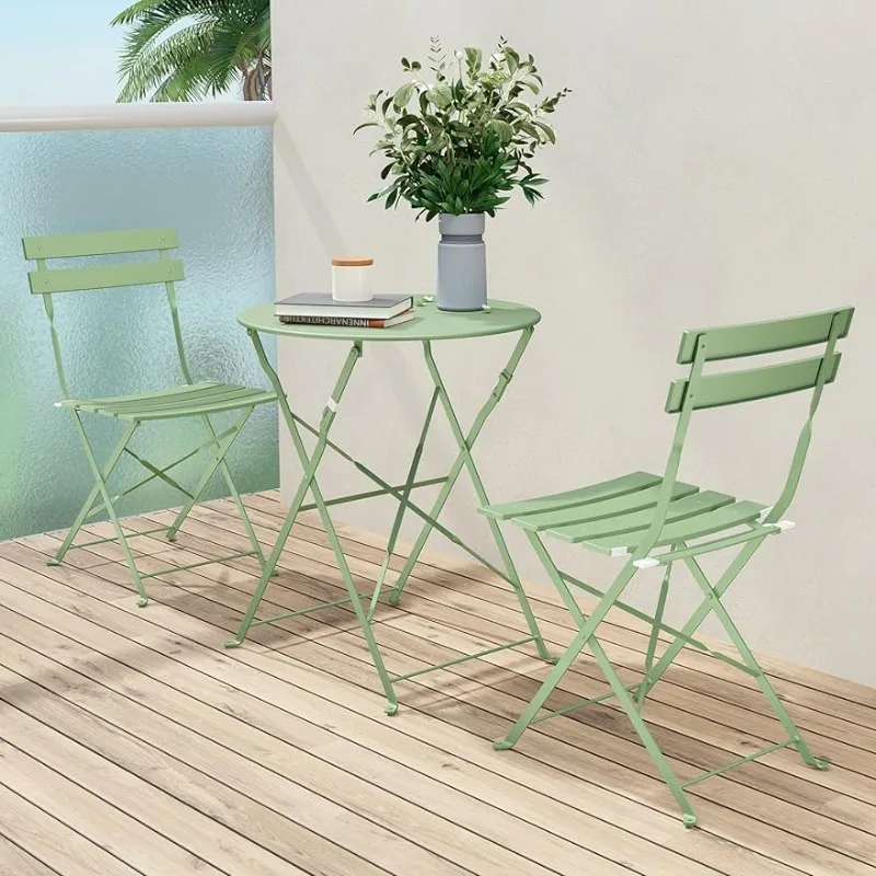 Grand patio Premium Steel Patio Bistro Set, Folding Outdoor Patio Furniture Sets, 3 Piece Patio Set of Foldable Patio Table a