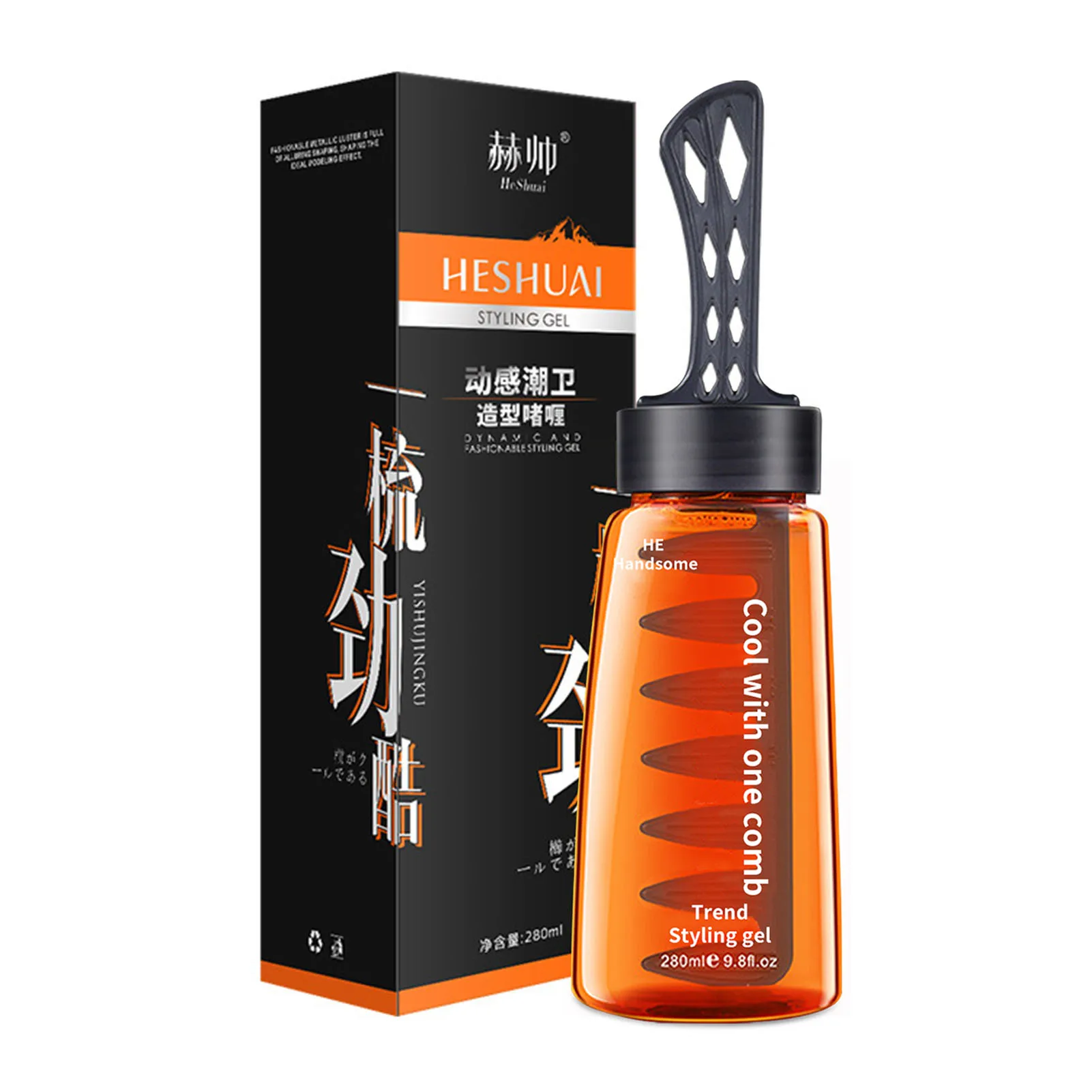 Professional 2-in-1 Hair Wax Gel With Comb Long-lasting Fluffy Hair Pomade Wax Mud Men Hair Cream Salon Styling Gel Tool
