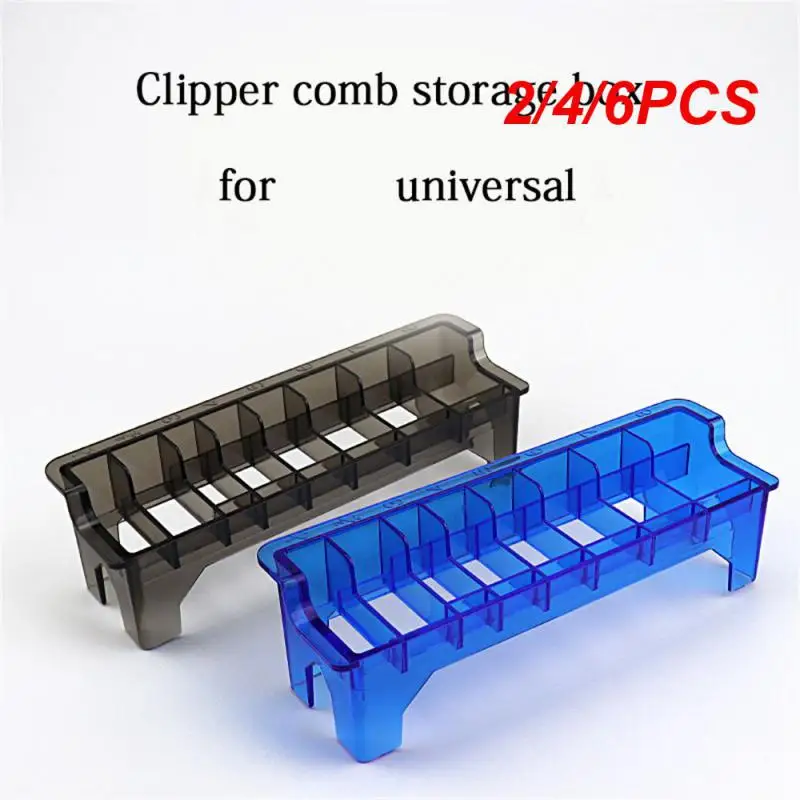 2/4/6PCS Grid Guide Limit Comb Storage Box Electric Hair Clipper Rack Holder Organizer Case Barber Salon Hairdressing Tools