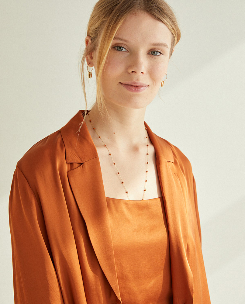 FLOWY SATEEN BLAZER
