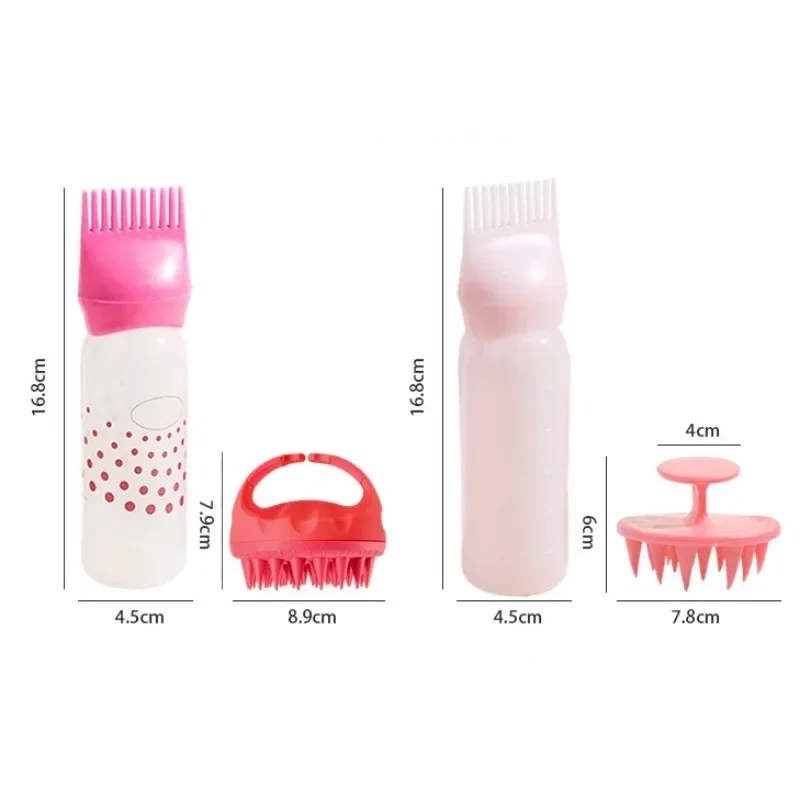 2PCS Hair Dye Applicator Bottles with Brush for Hair Oil Spray Bottle For Hair Dyeing Shampoo Hairdressing Coloring Tools