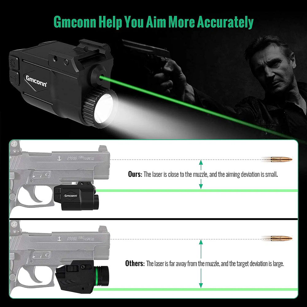 Gun Light Laser Sight Weapon Pistol Flashlight 650 Lumen