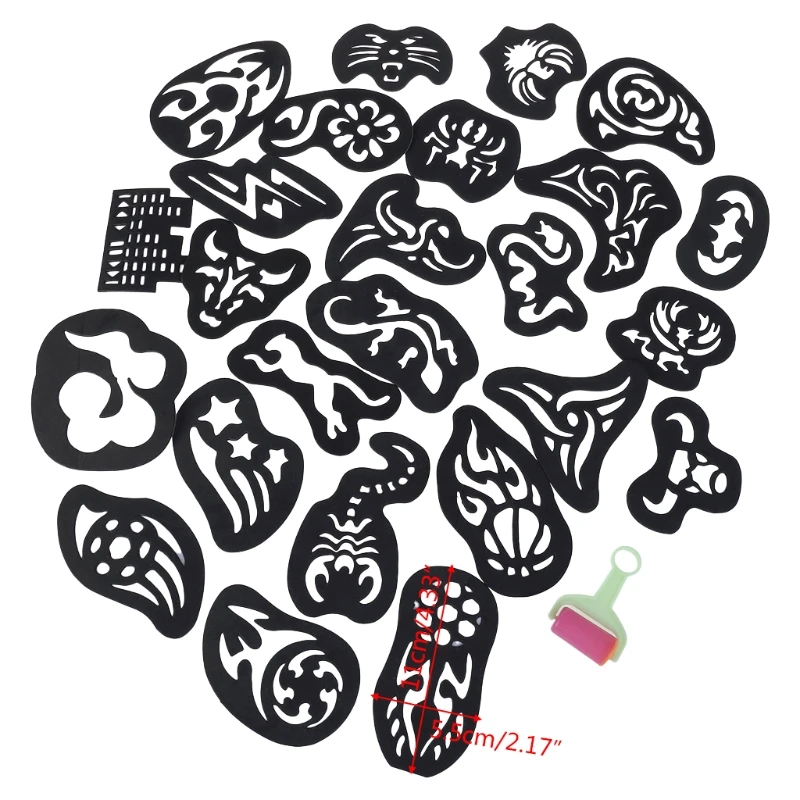 652F 25PCS Hair Template Hair Trimmer Carved Coloring Cool Hairstyling Tool