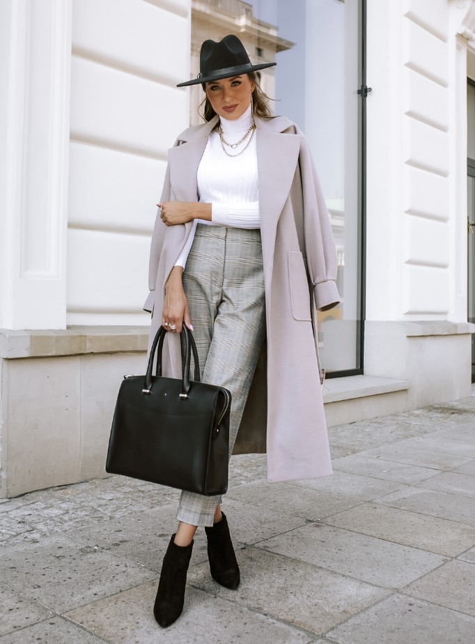HANA royal black leather briefcase