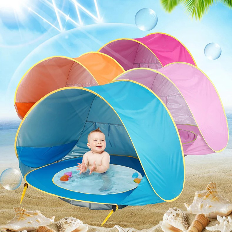 Baby Beach Play Tent - Portable UV Protection Shade Pool and Sun Shelter for Infant Outdoor Fun and Play