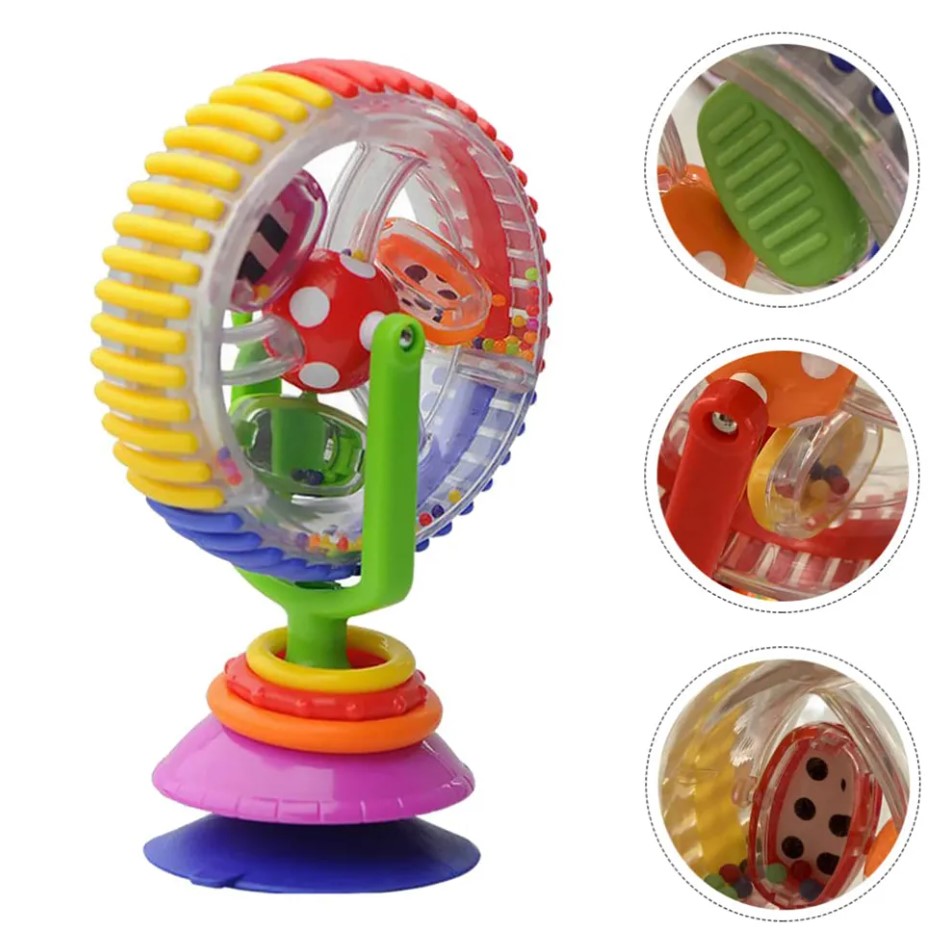 Baby Rotating Ferris Wheel Rattle with Suction Cup - Early Developmental Toy for Babies and Toddlers