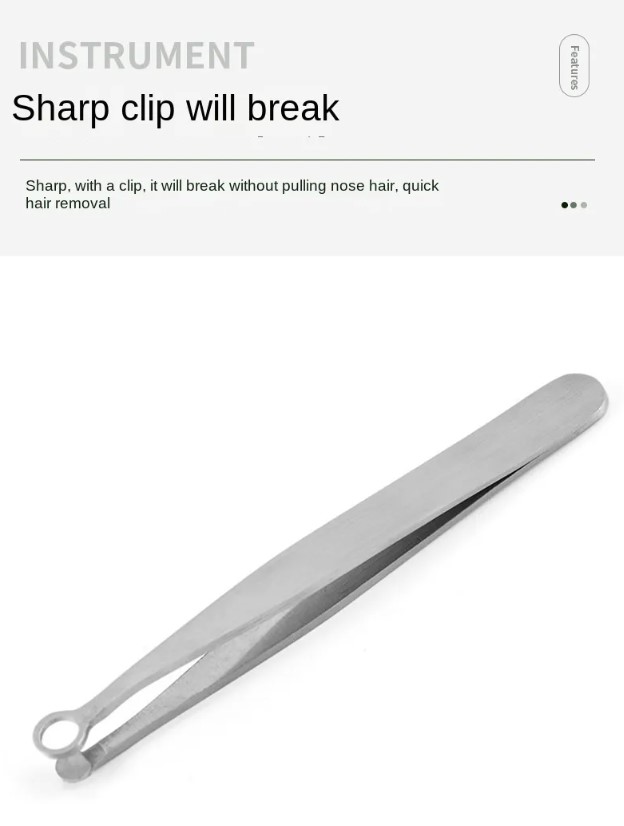 Description Picture 5 of itemUniversal Stainless Steel Nose Hair Trimming Tweezers: Eyebrow, Nose Hair Cut, Manicure, Facial Trimming Makeup Scissors Trimmer