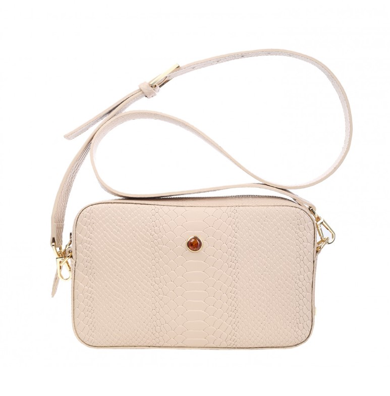 Women's leather bag ALFIE ECRU