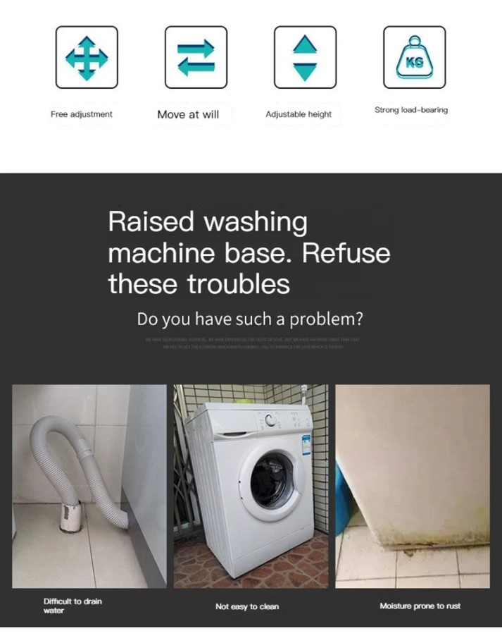 Description Picture 5 of itemUniversal Adjustable Base Stand for Washing Machines, Dryers, and Refrigerators - Multi-functional Lifting Fridge Base