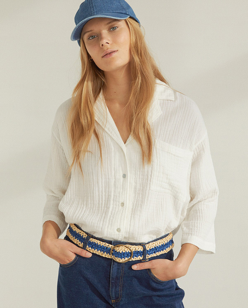 100% COTTON SHIRT WITH POCKET