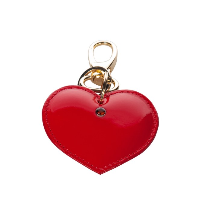 LOVE leather keychain vernice red