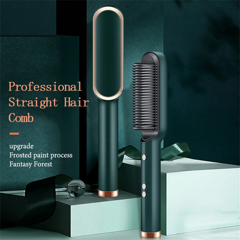 New Hair Curler Multi-speed Hair Straightener Electric Straightening Comb Curling Iron Hair brush Hot Comb Anti-scalding Ceramic