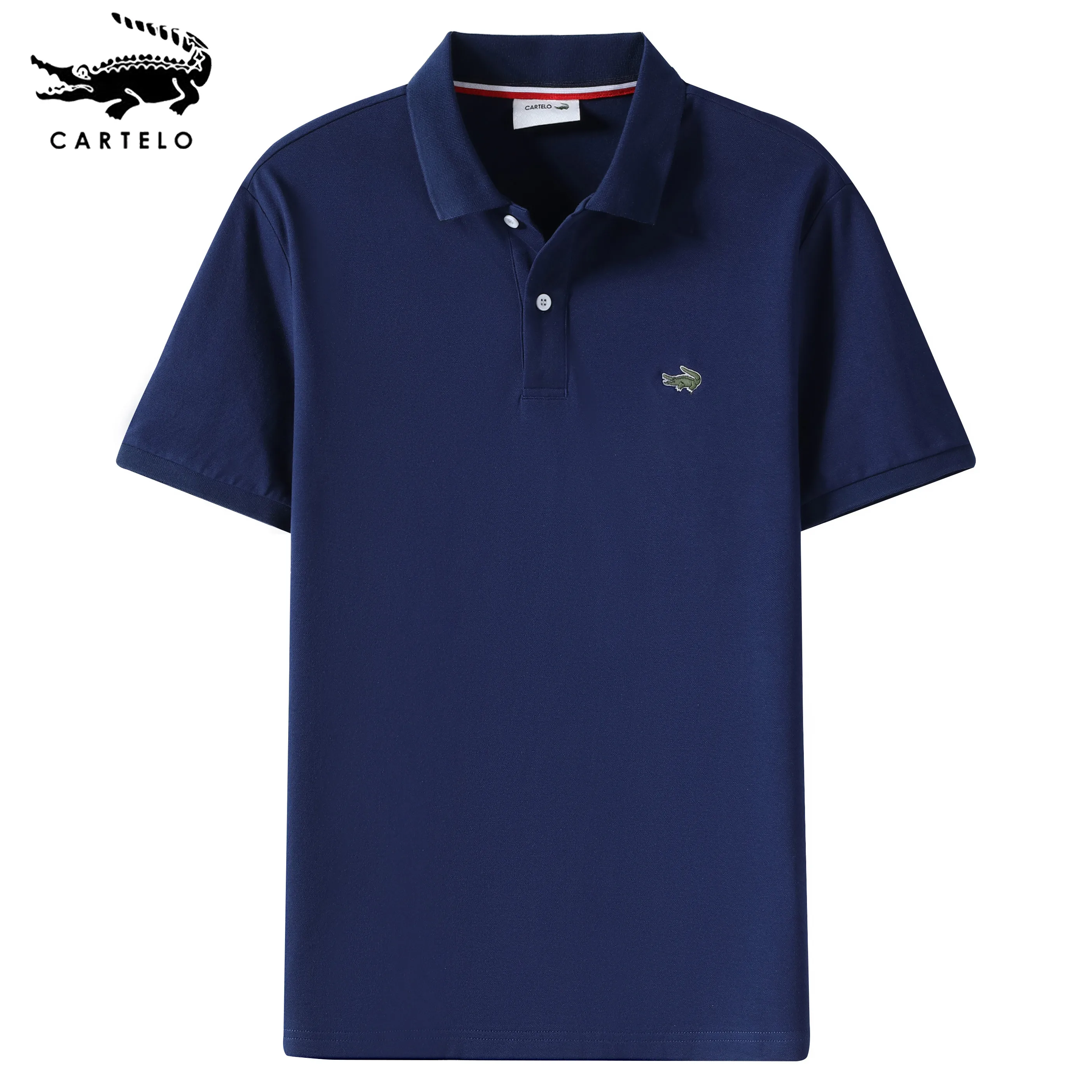 2024 summer new brand men's lapel shirt embroidered short sleeve casual business fashion slim men's Polo shirt