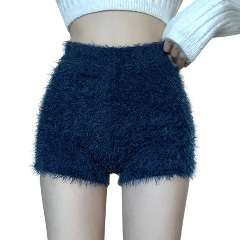 Women's Shorts Mink Velvet  Safety Pants Leggings  Sweet  High Waist Autumn Winter