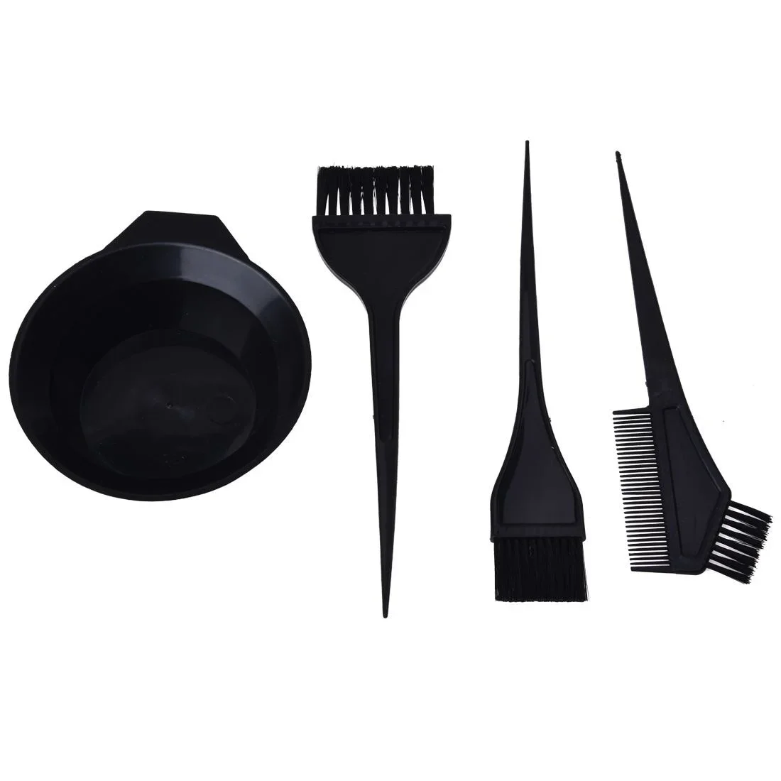 Hair Color Mixing Bowls with 3 brushes 4pcs Plastic  Tools  Dye Styling Accessories