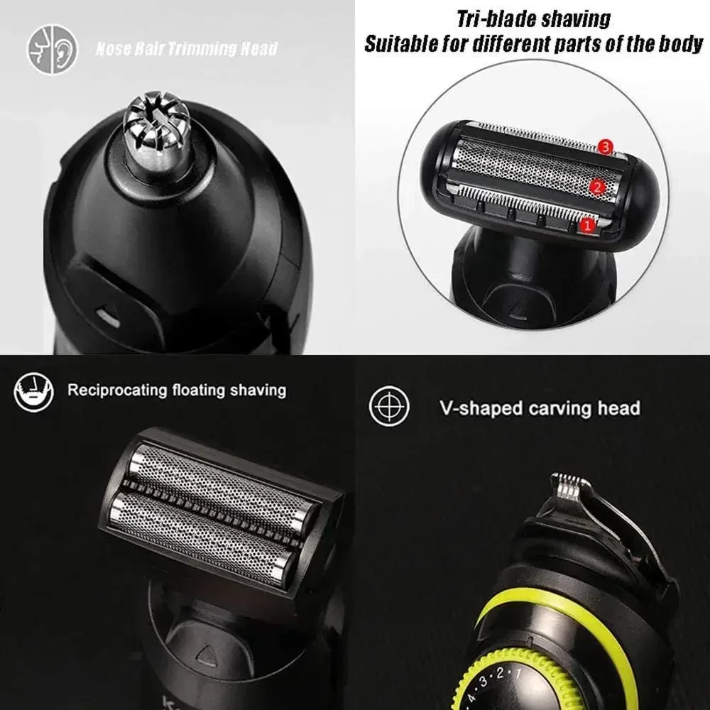 Kemei Hair Clippers Men electric shaver Beauty Kits Nose Hair Trimmer beard trimmer Multifunctional men LED display Razor